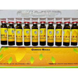 Гинкго Билоба, кордицепс женьшень и маточное молочко Ginkgo Biloba, Ginseng & Royal jelly 10x10 мл