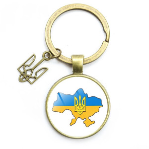 Украинский брелок Трезуб Tryzub медный, брелок для ключей защищает от негатива
