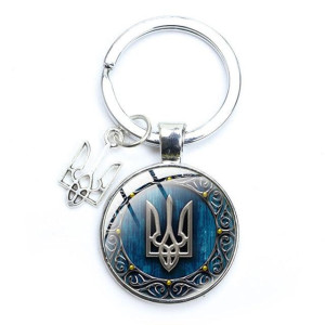 Украинский брелок Трезуб Tryzub медный, брелок для ключей сумки с защитной мандалой от негатива